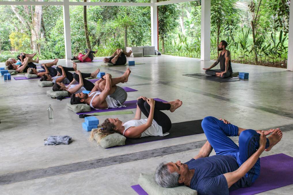 Yoga class. Yoga class.