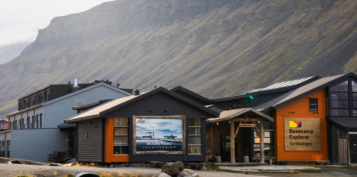 The hotel against the mountains. The hotel against the mountains.