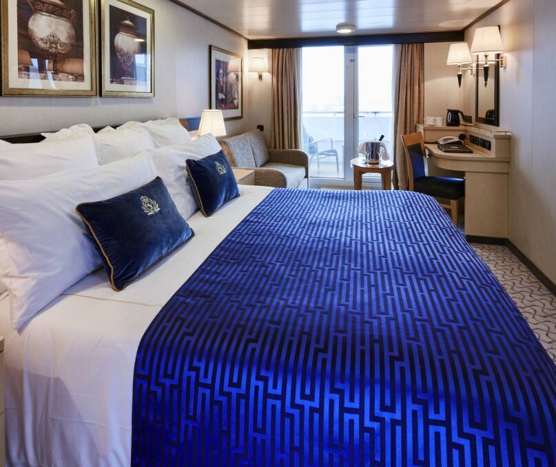 A Balcony Stateroom. A Balcony Stateroom.