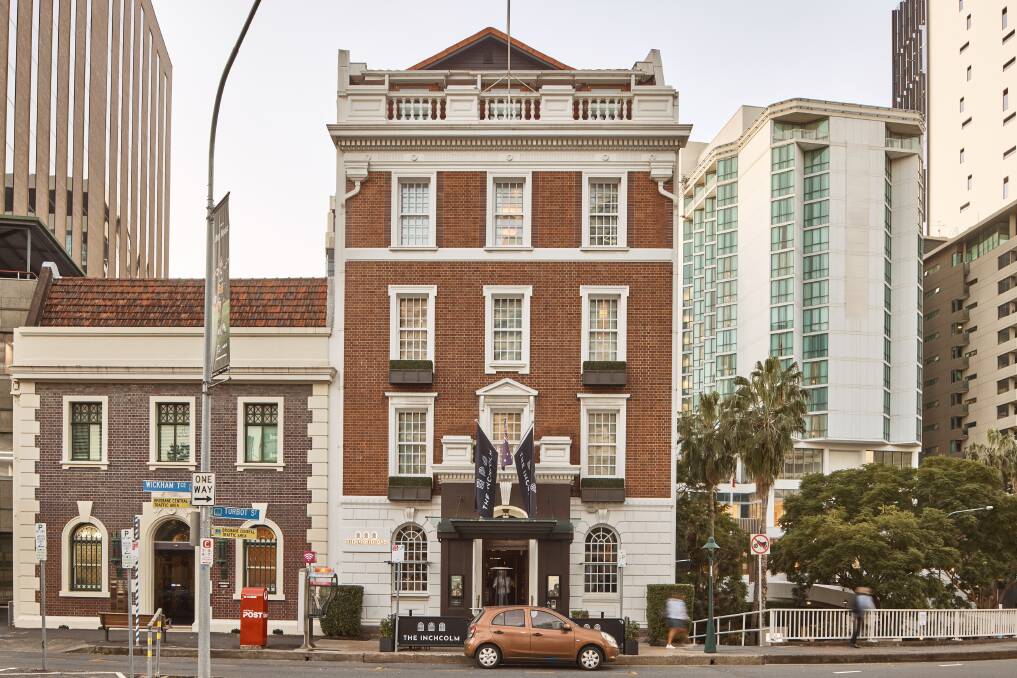 The hotel's facade. The hotel's facade.
