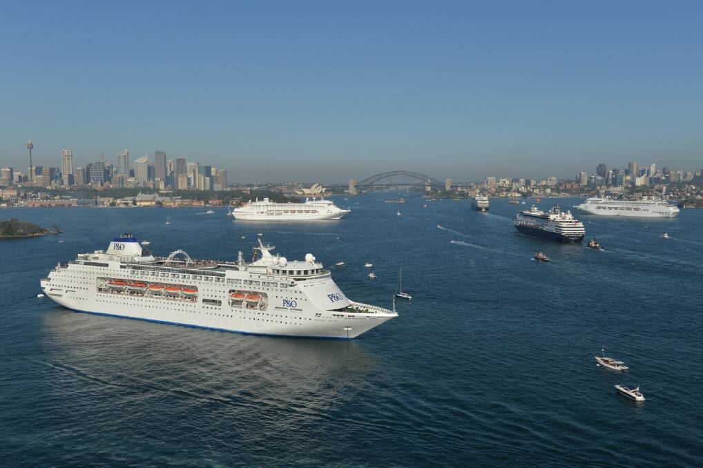 2015's five-ship spectacular in Sydney Harbour. 2015's five-ship spectacular in Sydney Harbour.