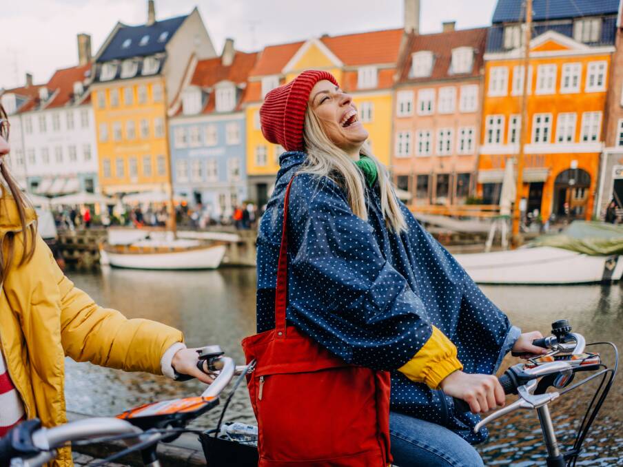 The joy of cycling in Copenhagen. The joy of cycling in Copenhagen.
