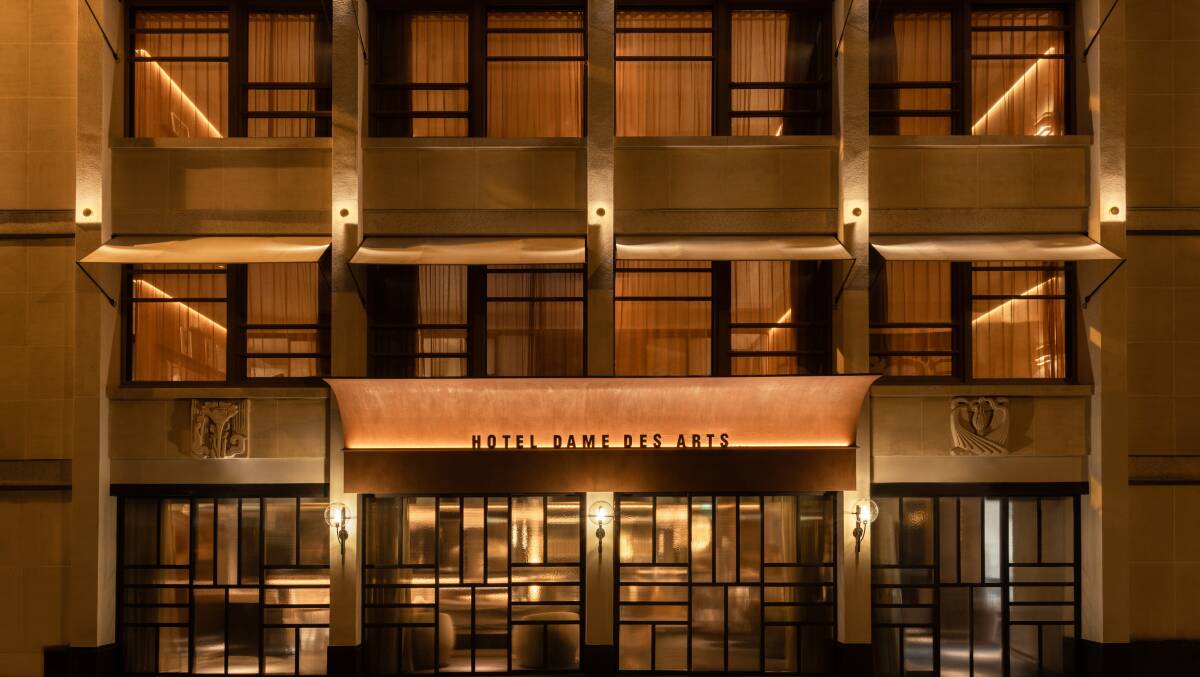 The hotel's pared-back facade. The hotel's pared-back facade.