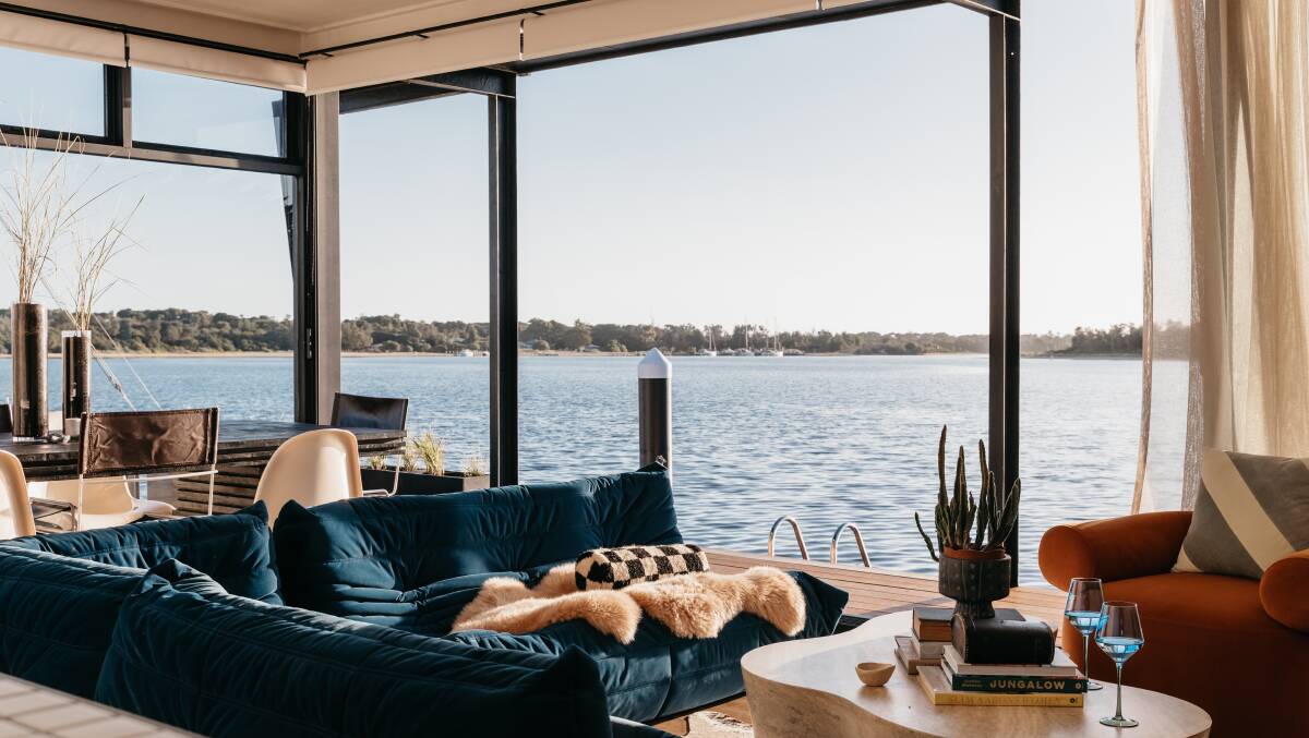 Stylish interiors at Idle Lake House, complete with sweeping views.