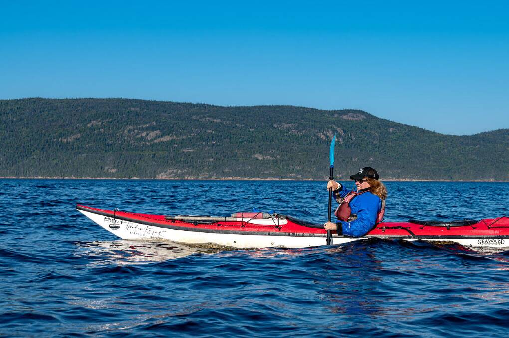 The writer kayaking on Saguenay Fjord. Picture: Marck Guttman The writer kayaking on Saguenay Fjord. Picture: Marck Guttman