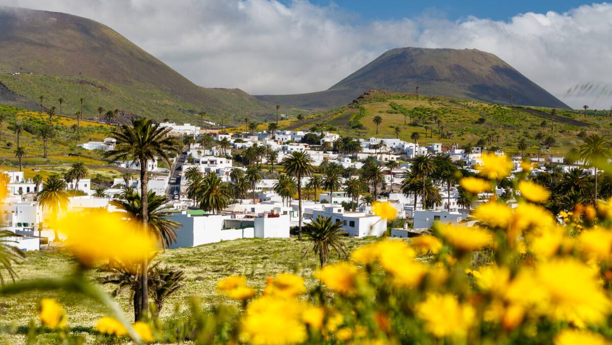 A whitewashed Lanzarote village. A whitewashed Lanzarote village.
