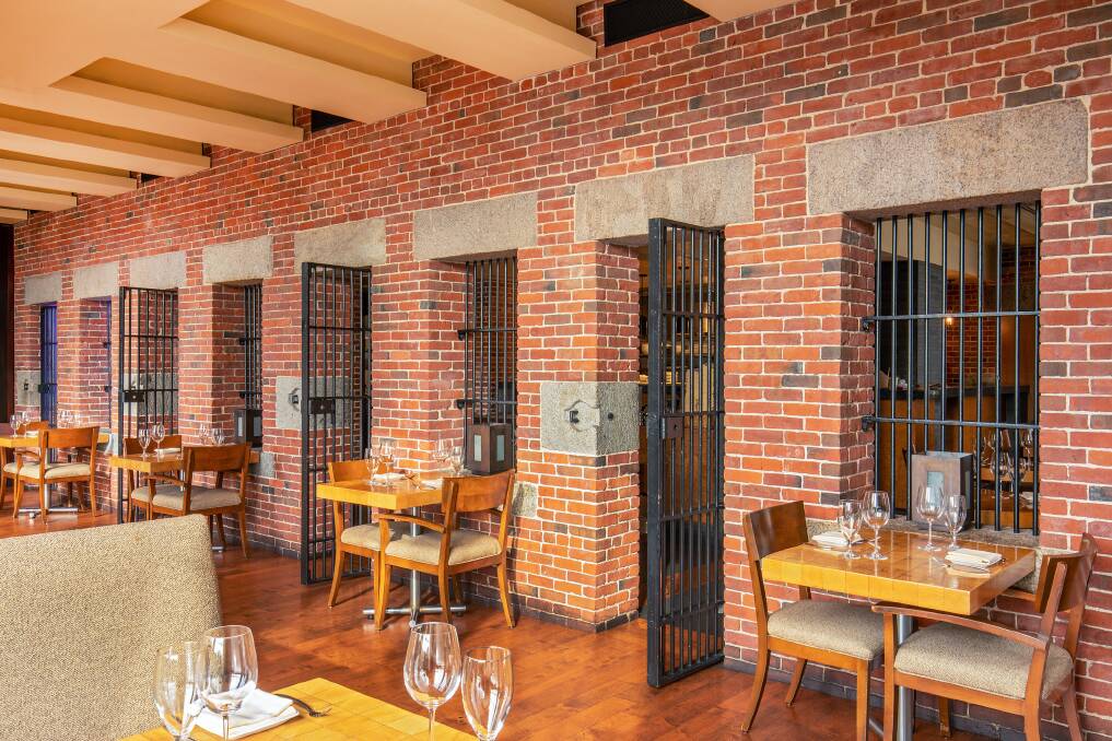 Cell doors at Clink restaurant.
