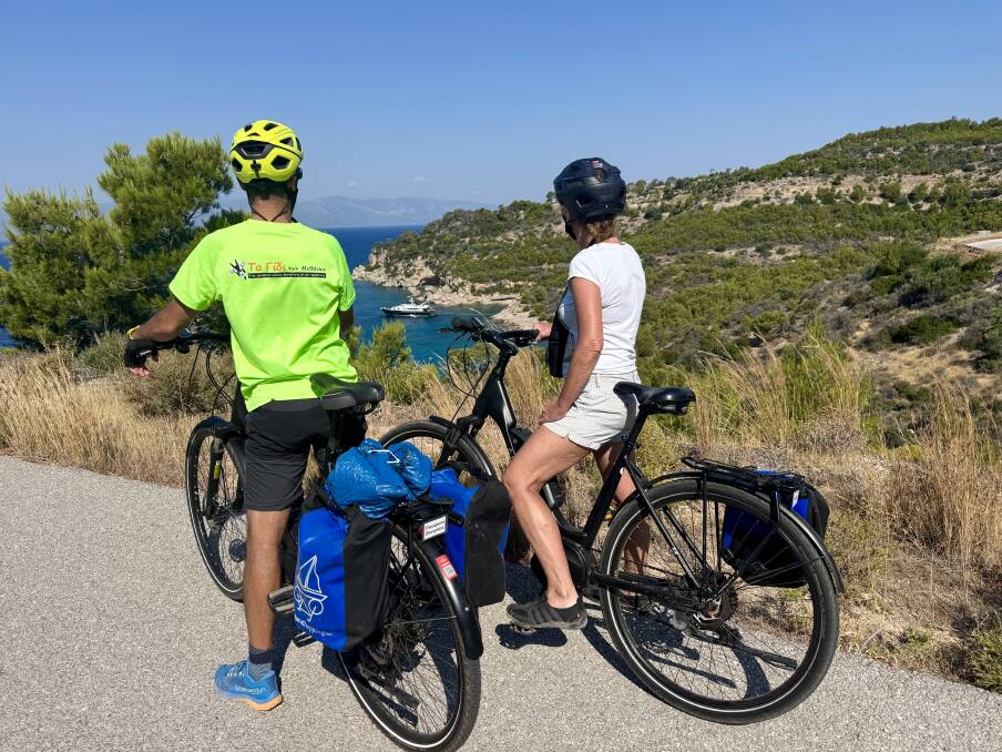 Biking on Spetses island. Biking on Spetses island.