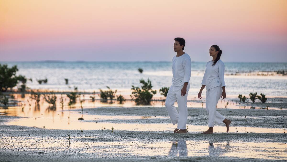 A beach walk at the retreat.