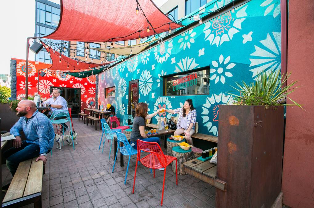 Murals at a bar in RiNo.