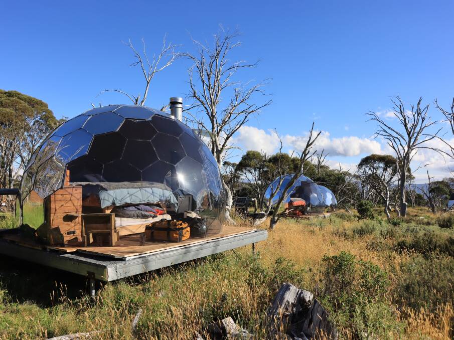 Hyperdome accommodation on the Dargo Lookout. Picture: Belinda Jackson Hyperdome accommodation on the Dargo Lookout. Picture: Belinda Jackson