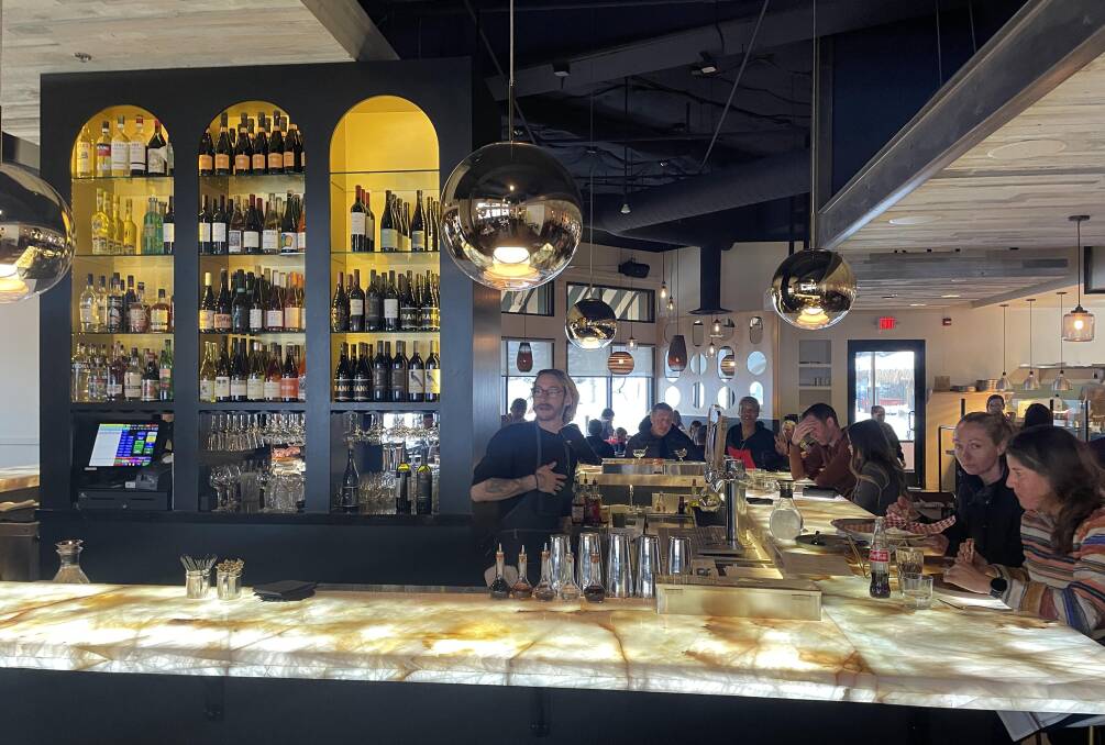 Vulcania's backlit quartz bar.