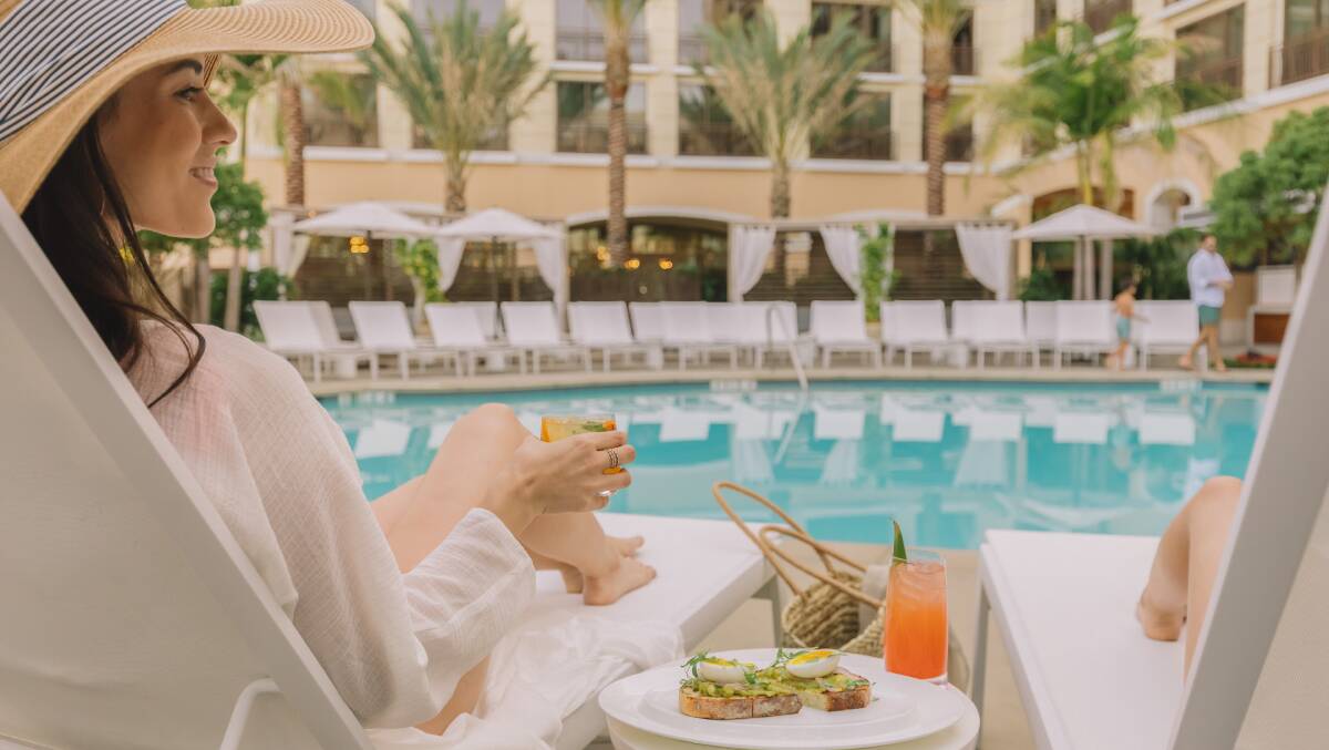 By the pool. By the pool.