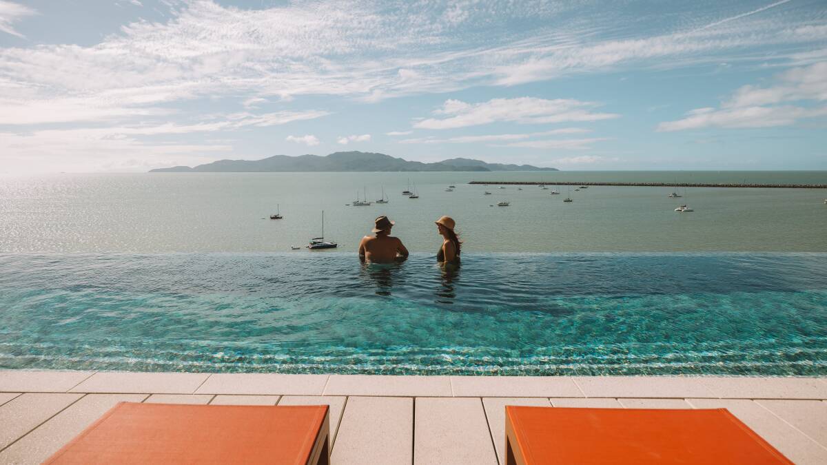 Magnetic Island views from the infinity-edge pool.