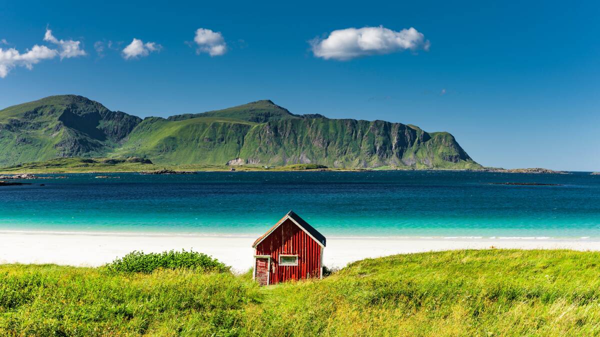 A rare white sand beach in the Lofoten Islands. Picture by Getty Images