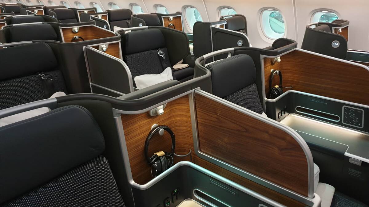Qantas business class. Qantas business class.