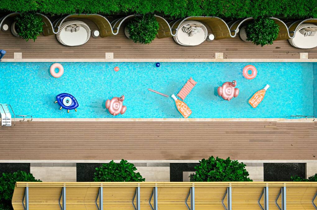 The pool at Skye Suites. The pool at Skye Suites.