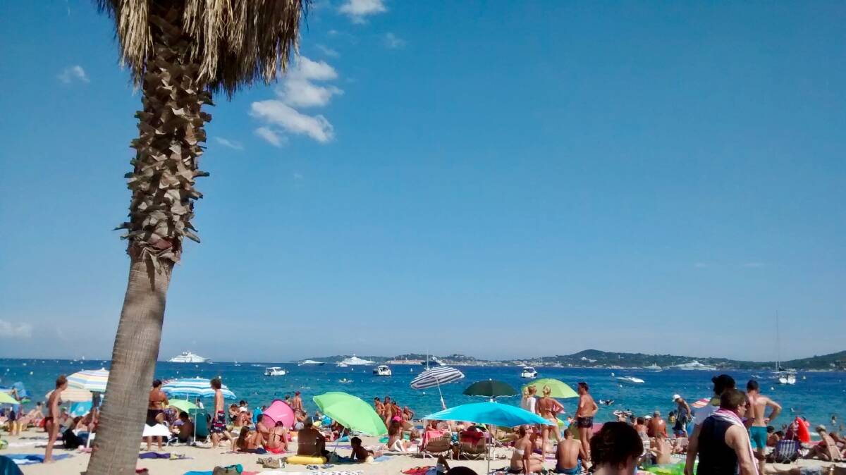 On the beach at Saint-Tropez. On the beach at Saint-Tropez.