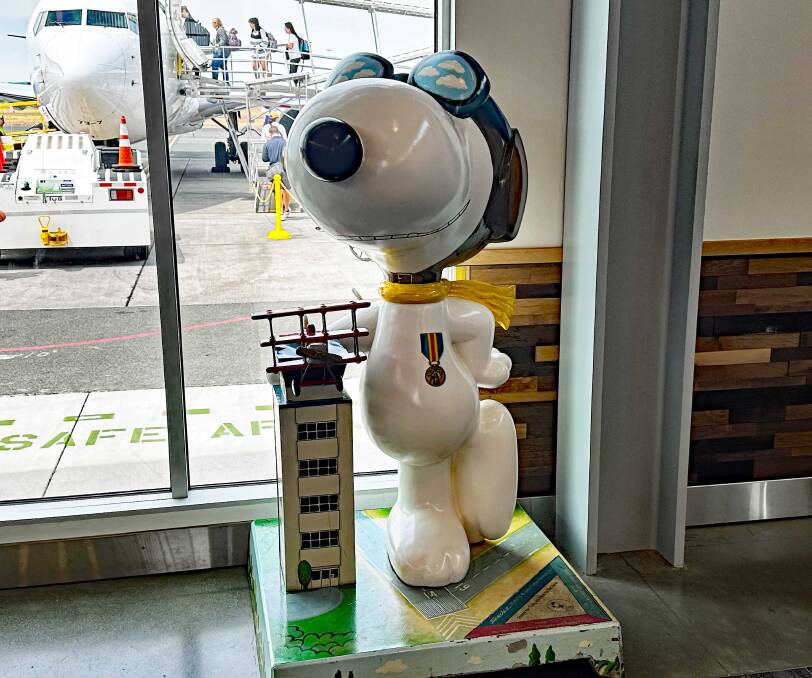 Flying Ace Snoopy at Charles M. Schulz Sonoma County Airport, Santa Rosa, California, US. Flying Ace Snoopy at Charles M. Schulz Sonoma County Airport, Santa Rosa, California, US.