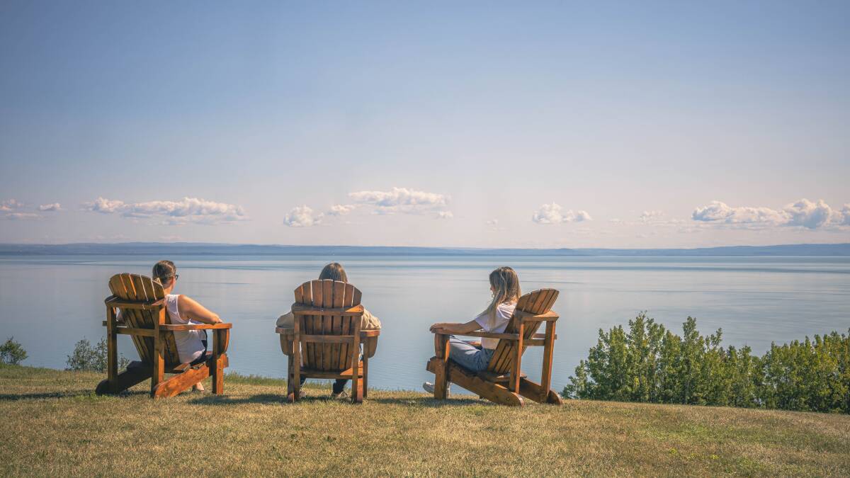 Enjoying river views in La Malbaie. Enjoying river views in La Malbaie.