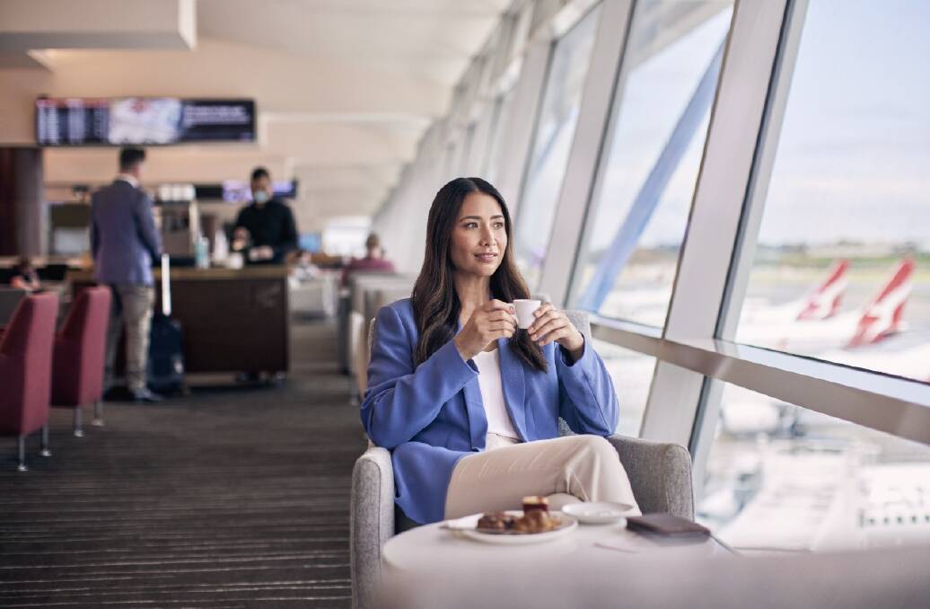 Qantas domestic business lounge.