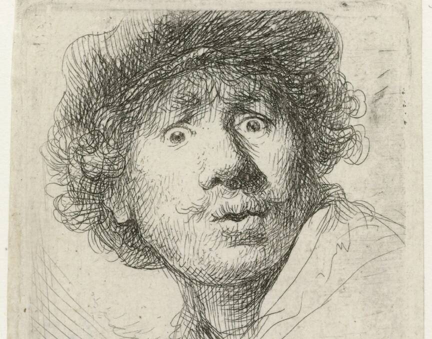 A Rembrandt self-portrait. A Rembrandt self-portrait.