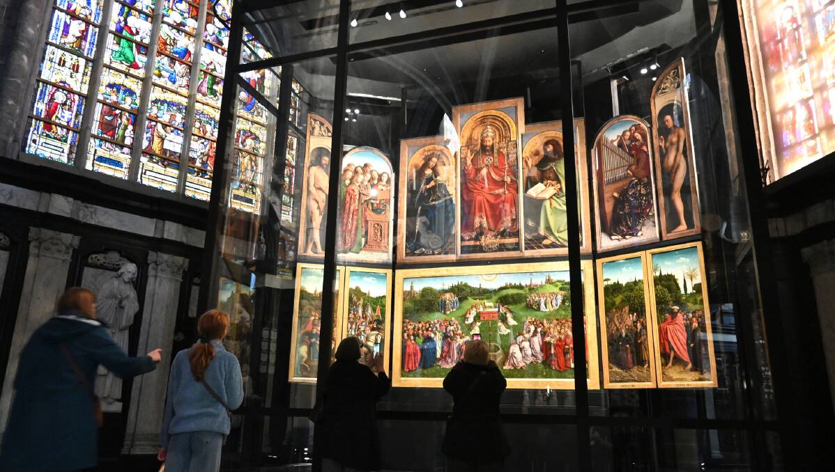 The Adoration of the Mystic Lamb altarpiece in Ghent. Picture by Getty Images