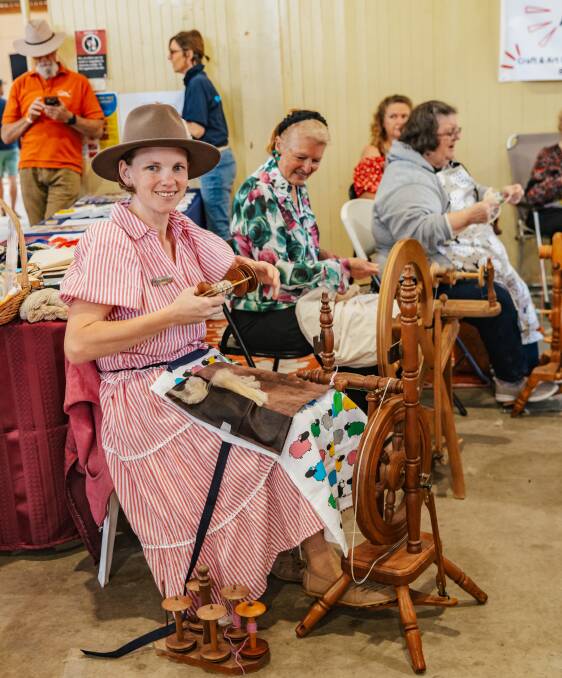Wool spinning at the Heritage Trades Trail. Wool spinning at the Heritage Trades Trail.