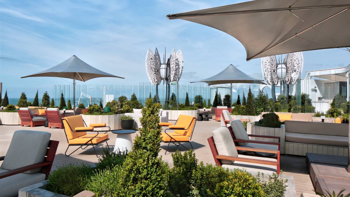 The rooftop garden. The rooftop garden.