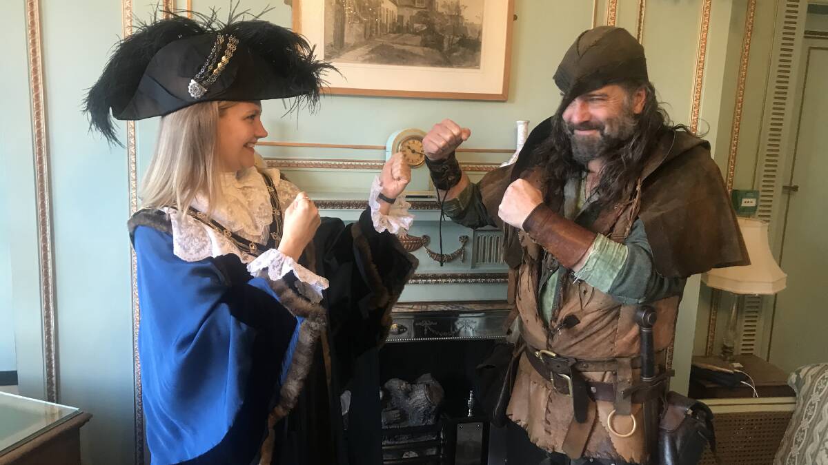 Sheriff of Nottingham Nicola Heaton and Robin Hood tour guide Ade Andrews. Picture: Mark Dapin