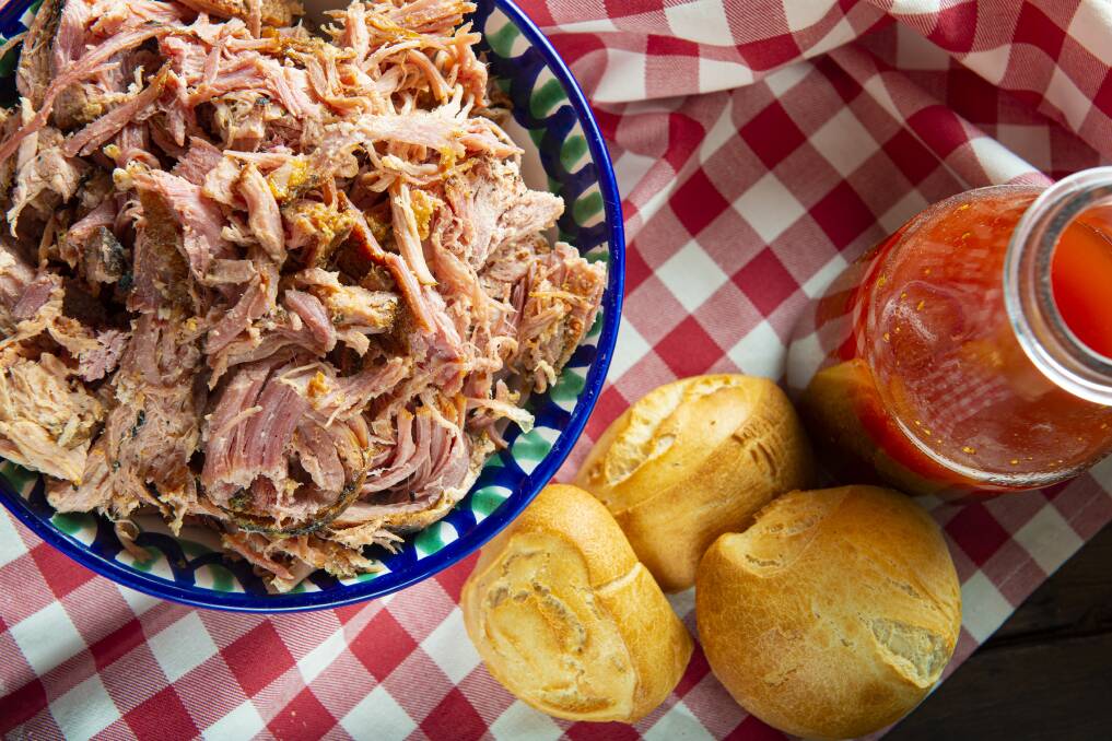 Pulled pork with vinegar barbecue sauce. Picture: Getty Images Pulled pork with vinegar barbecue sauce. Picture: Getty Images