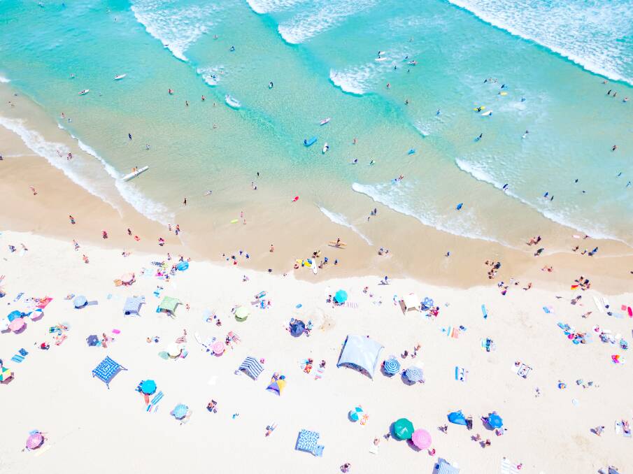 Soaking up the sun at Rainbow Bay, Queensland.