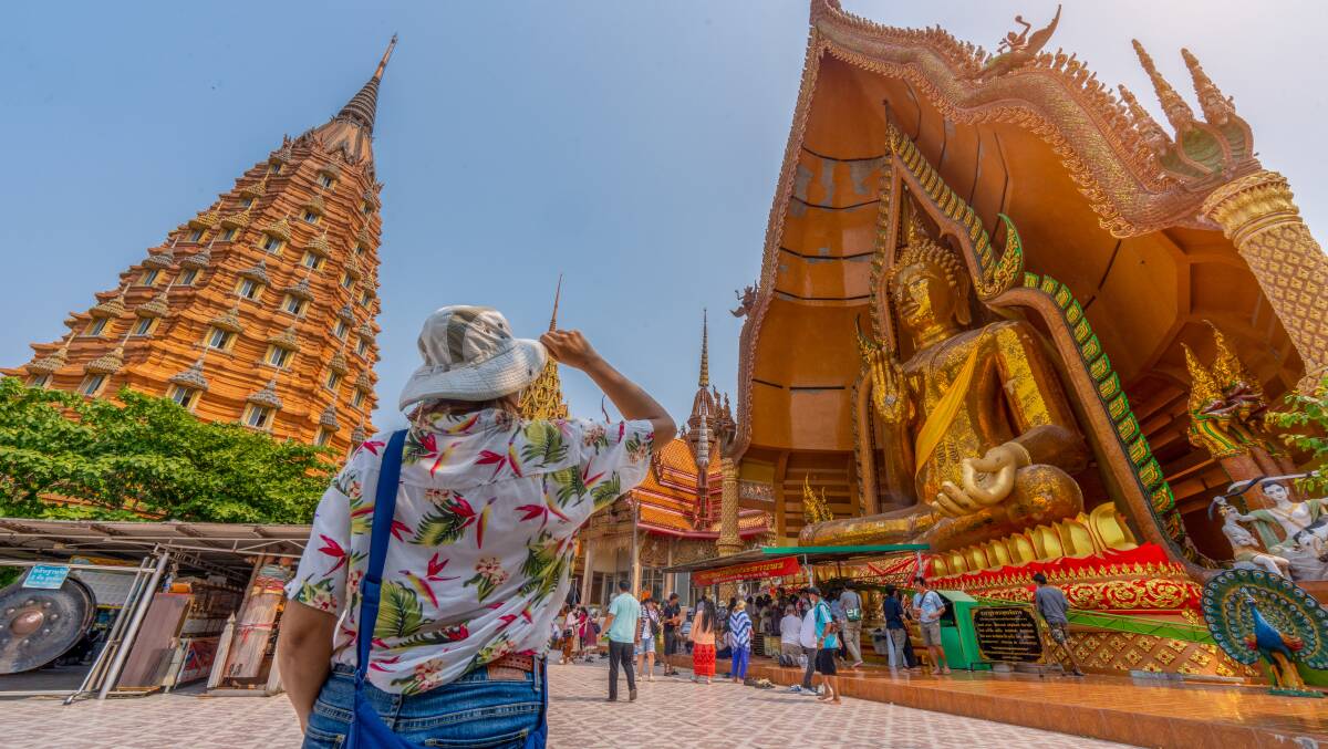 Taking in the sights in Thailand.