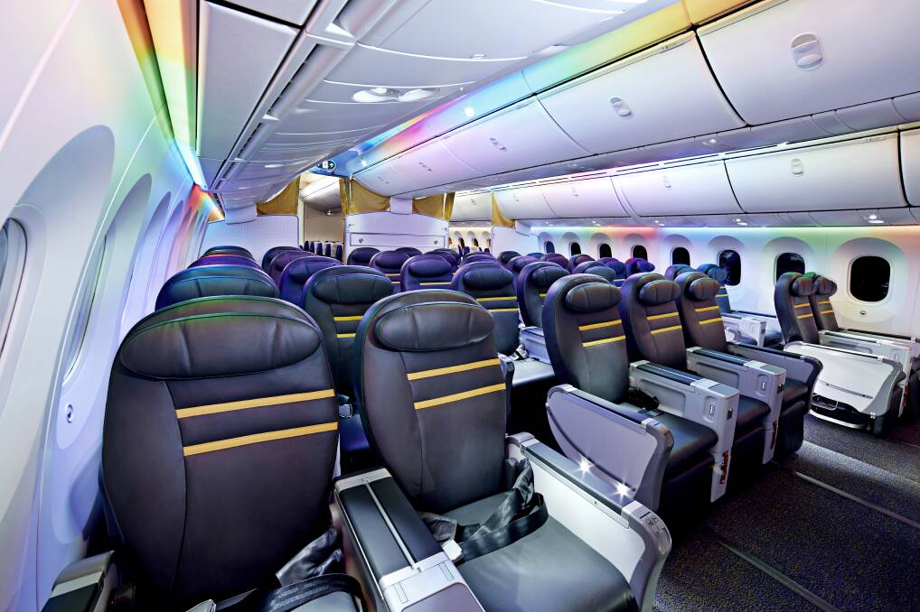 On board a Scoot Boeing 787 Dreamliner.