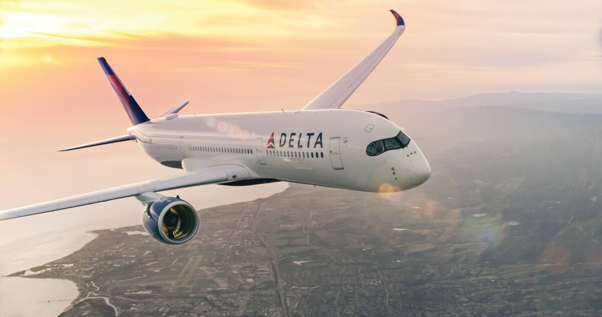 Airbus A350-900 operated by US airline Delta. Airbus A350-900 operated by US airline Delta.