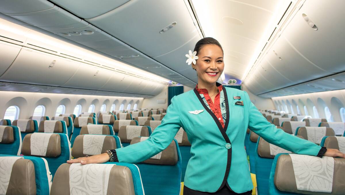 On board Air Tahiti Nui.
