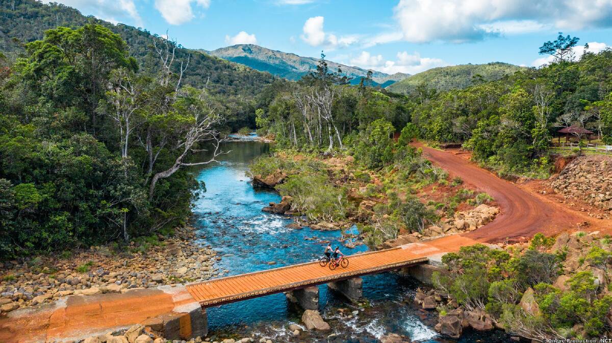 Cycling in Blue River Park. Picture by New Caledonia Tourism