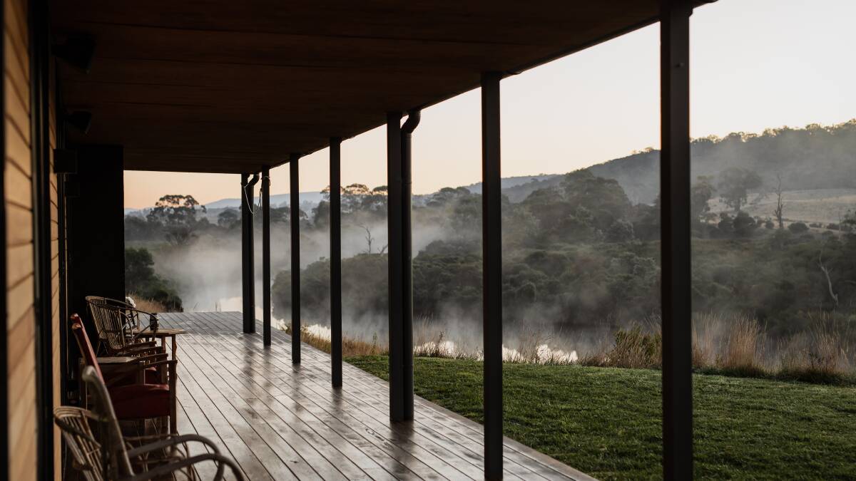 The verandah in morning mist.