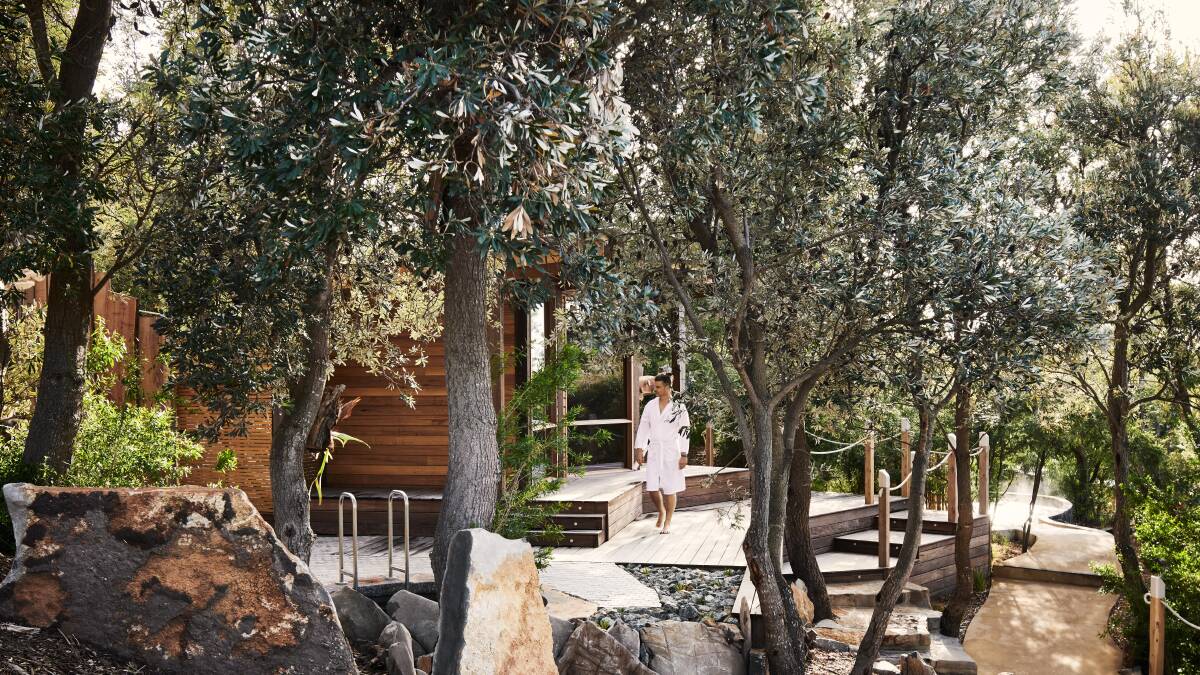 The sauna and cold plunge pool.