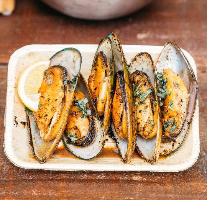 Green-lipped mussels. Green-lipped mussels.