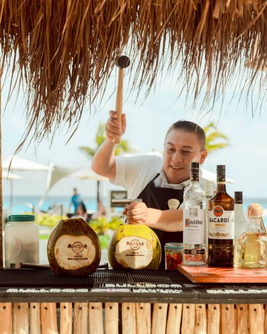 Cocktail time at the Hard Rock Hotel Cancun. Cocktail time at the Hard Rock Hotel Cancun.