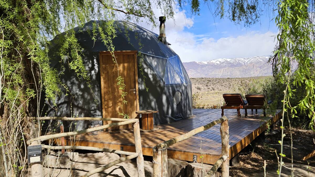 Domos Uspallata has queen-sized luxury glamping domes. Picture: Natascha Mirosch Domos Uspallata has queen-sized luxury glamping domes. Picture: Natascha Mirosch