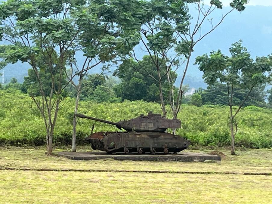 Tanks and helicopters can be found around the former military base. Tanks and helicopters can be found around the former military base.