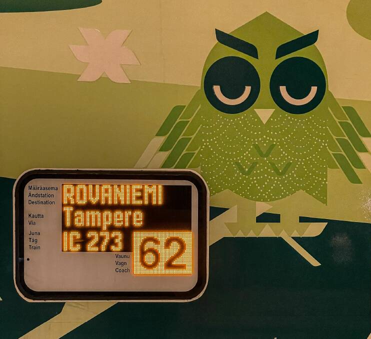 Sleepy owls greet travellers on the Santa Claus Express. Picture: Matt Brace Sleepy owls greet travellers on the Santa Claus Express. Picture: Matt Brace