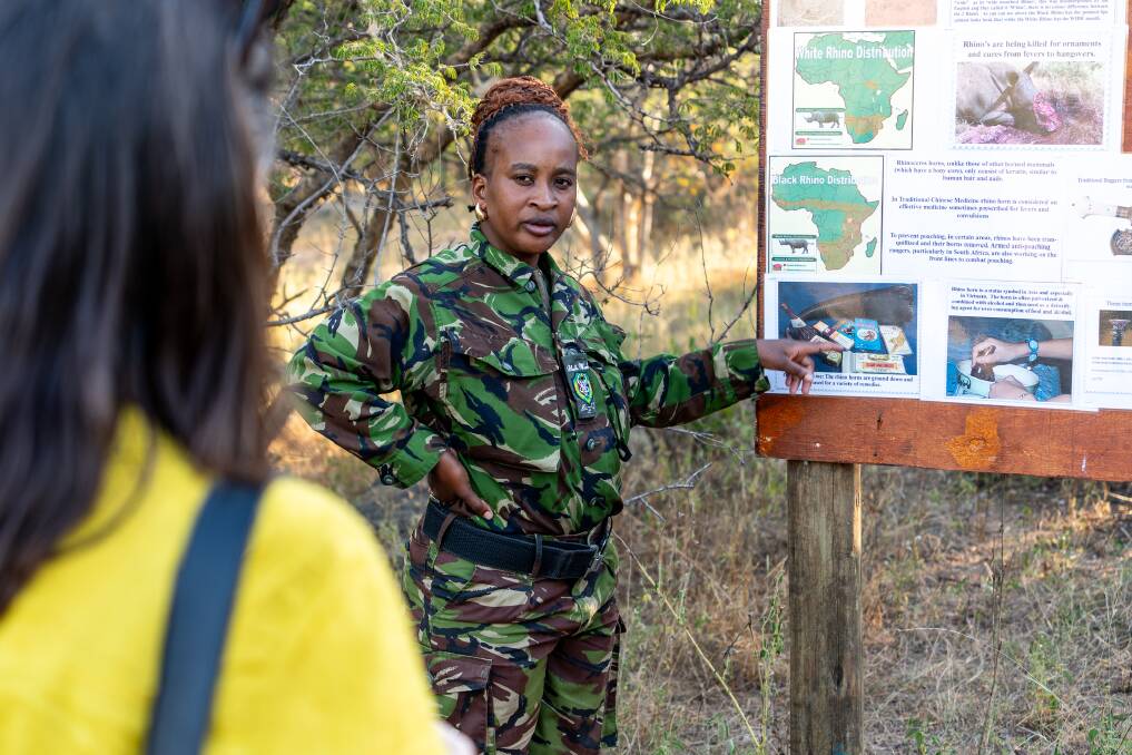 Felicia Letang Mogakane explains how the Black Mambas work. Picture by Michael Turtle