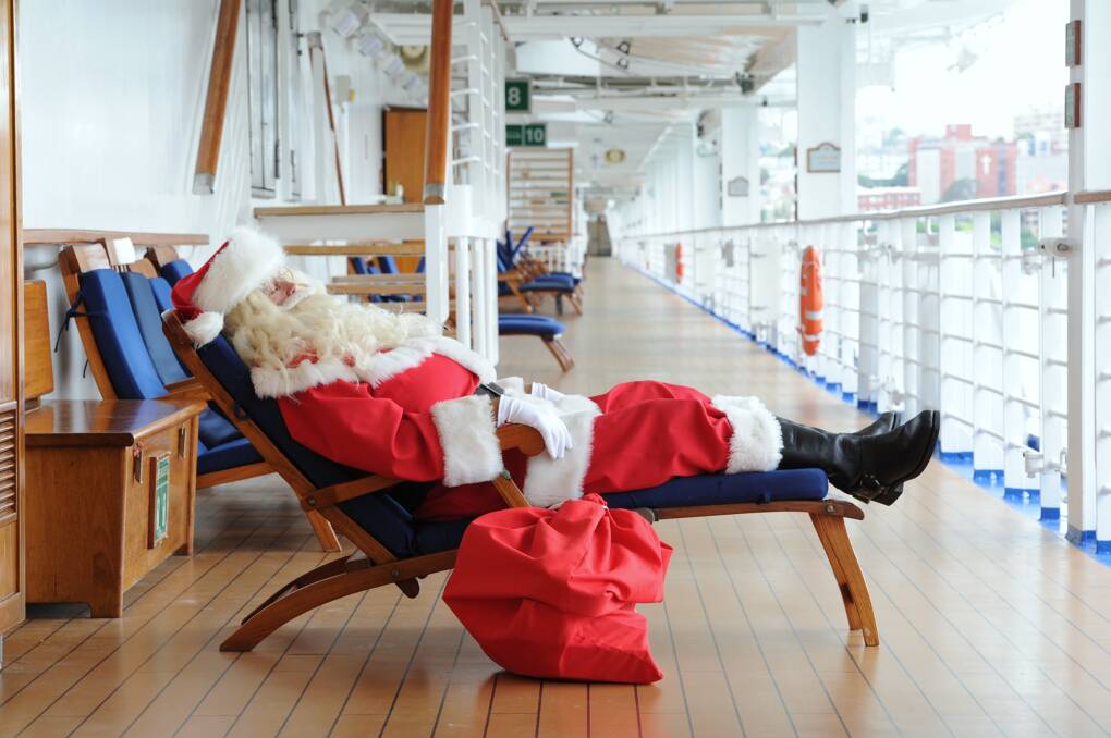 Santa takes a break on Diamond Princess. Santa takes a break on Diamond Princess.