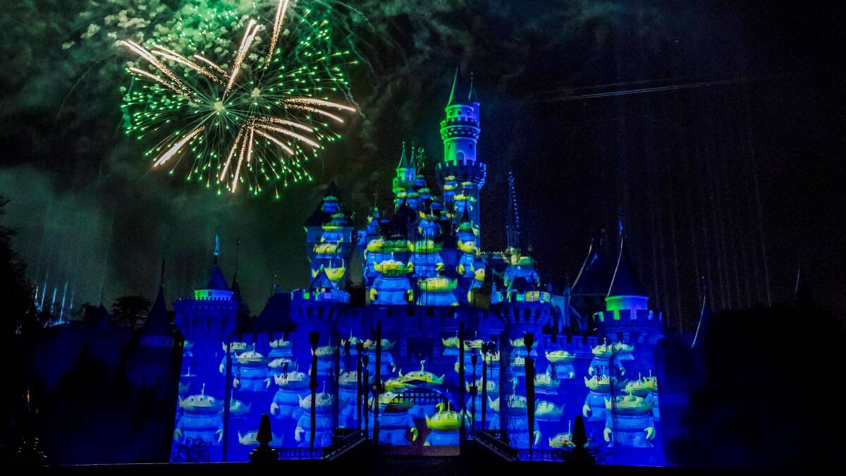 Fireworks over the Sleeping Beauty Castle. Fireworks over the Sleeping Beauty Castle.