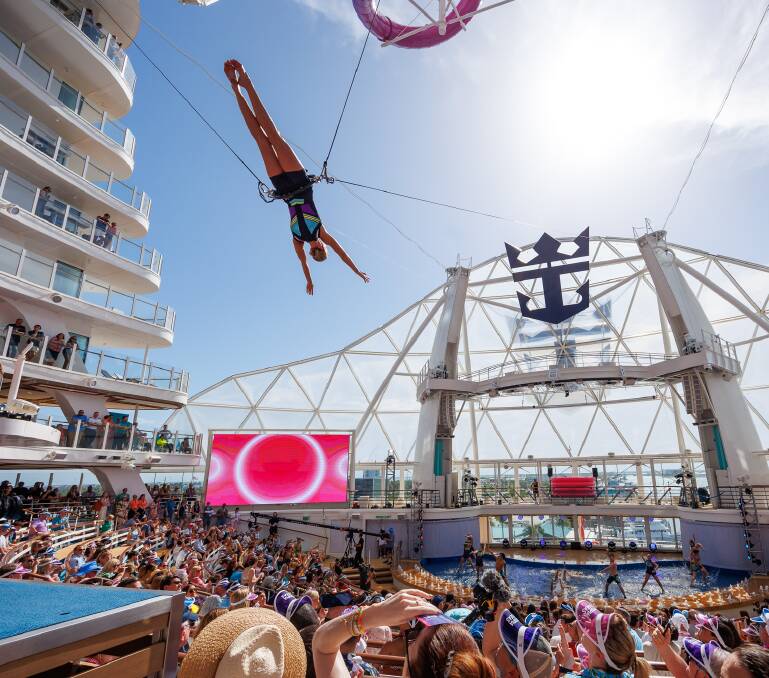 The ship's aqua theatre, home to spectacular performances. Picture supplied The ship's aqua theatre, home to spectacular performances. Picture supplied