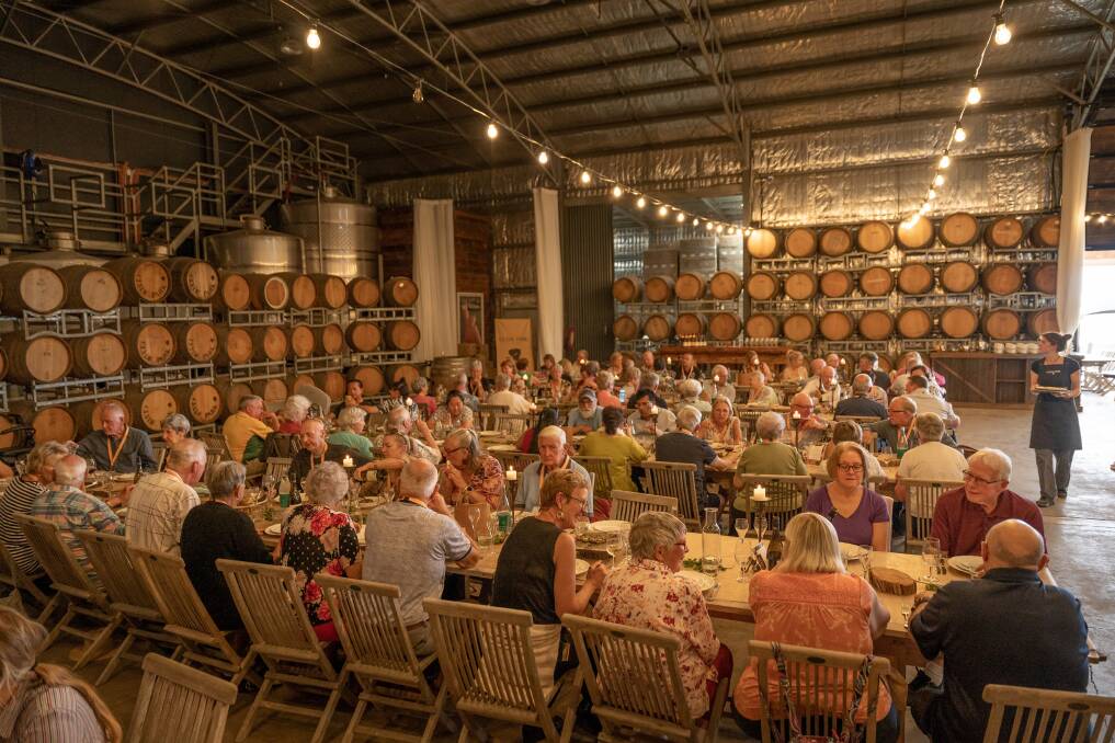 Lunch at Clyde Park Estate in Moorabool Valley, Victoria. Picture: Isaac Foreman