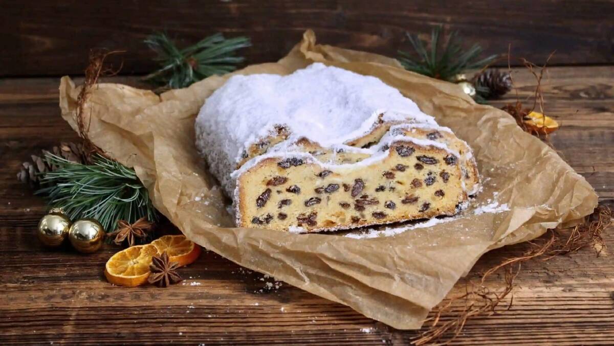 Original Dresden Stollen, or Striezel, the traditional Christmas cake. Picture: Baeckeri Claus